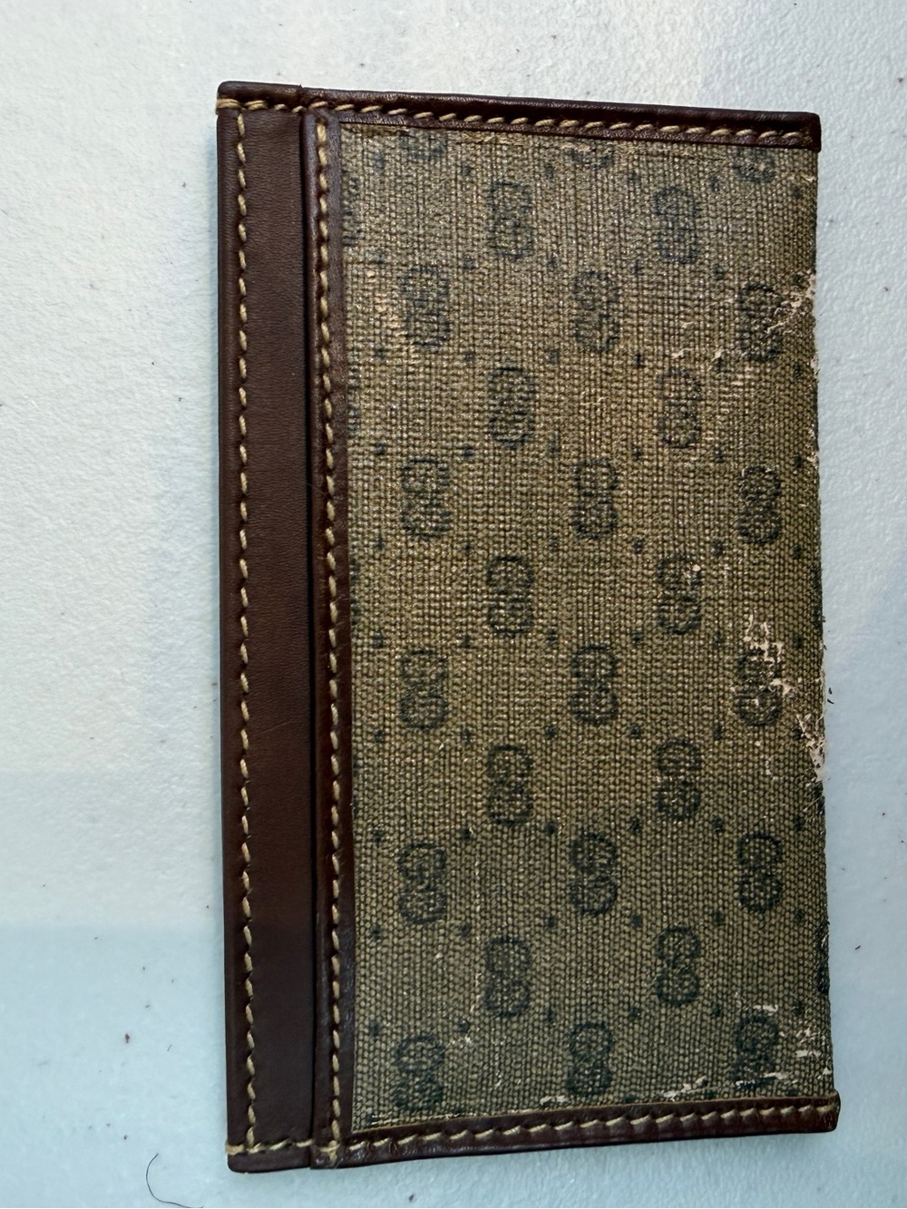 Gucci Brown Canvas and Leather card holder